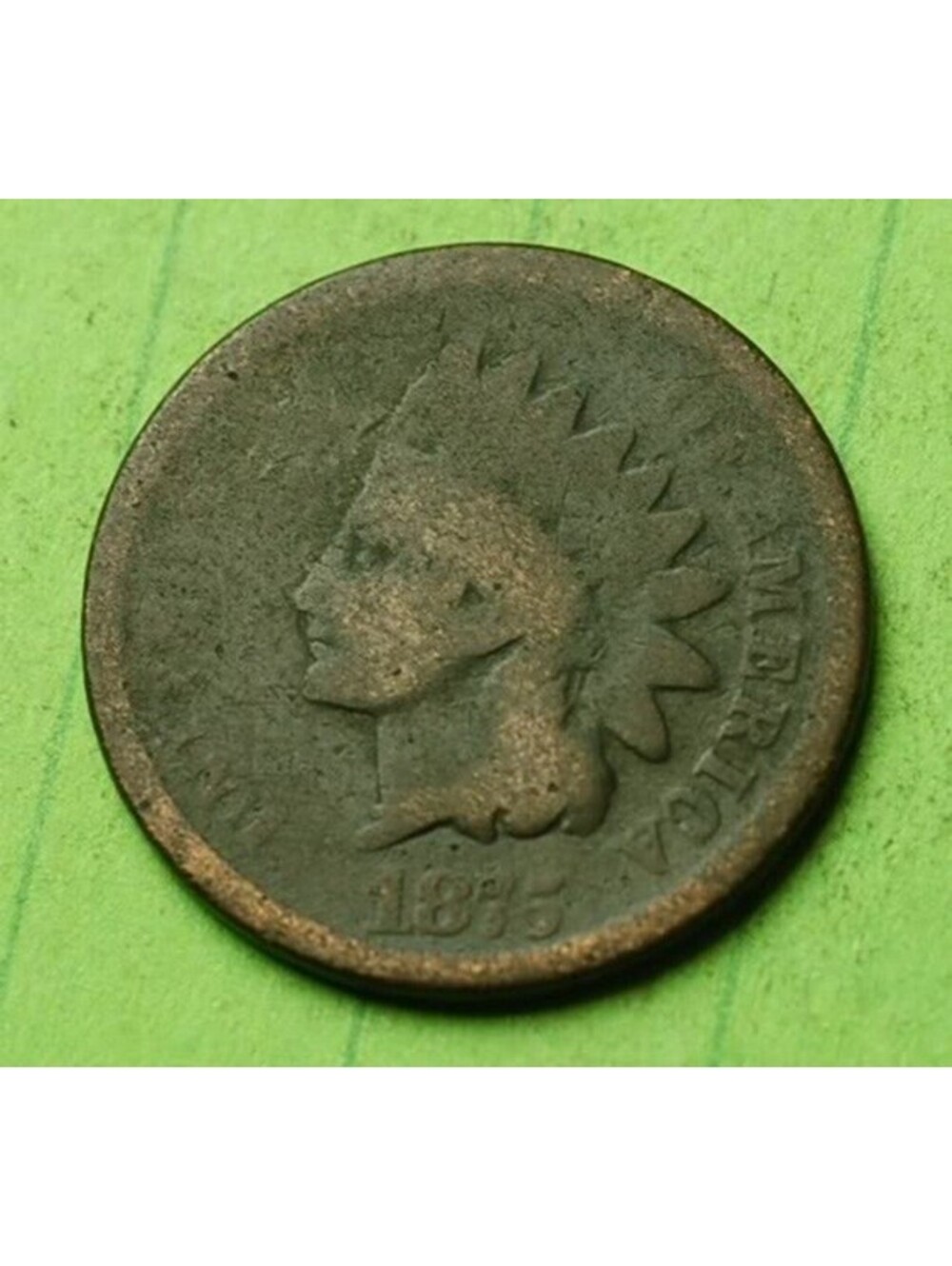 X407 1875 Indian Head Cent Penny 1c Semi Key Date - Check Out Our Store old coin